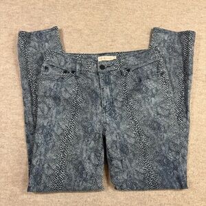 Tory Burch Blue Snake Print Skinny Pants